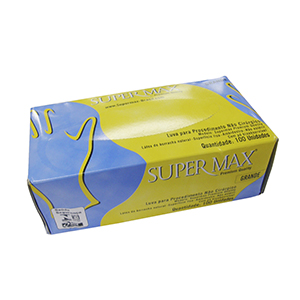 LUVA LATEX PROCED. N/ CIRURG.SUPERMAX PREMIUM CX 100UN.T M