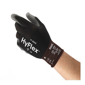 LUVA EM NYLON PR CI PALMA LISA TAM 09 REF11600B PRETA ANSELL