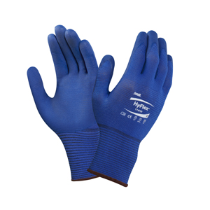 LUVA TRICOT NYLON AZUL BANHO BOR NITRIL T.09 HYFLEX 11-818