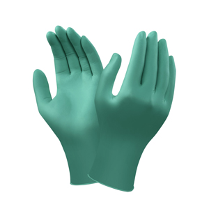 LUVA BORRACHA NITR C/VIROLA VD CX C/50PR 92600 S/TALCO T.GD