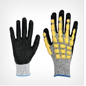 LUVA TRICOTADA CZ/AM RESIS CORTE IMPACTO CUT T.09 101506659