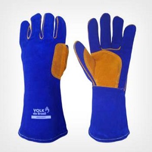 LUVA RASPA C/REFORCO COURO WELD SMART AZ/LJ T.10 (EG)