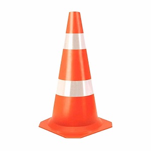 CONE PVC RIGIDO LAR/BR  C/2 FAIXAS REFLETIVAS  75CM PLASTICO