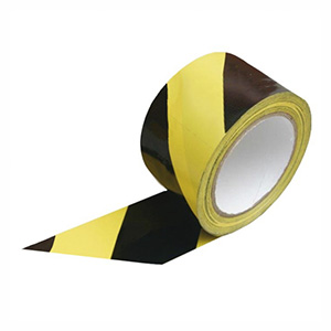 FITA ZEBRADA PRETA/AMARELO ROLO 200 METROS PLASTCOR