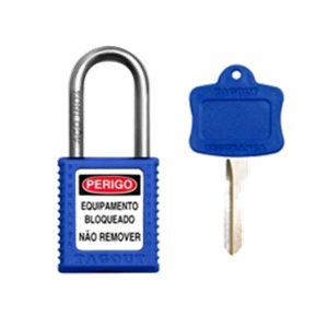 CADEADO PLAST HASTE INOX AZUL 38MM SEGREDO DIFERENTE