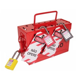 CAIXA DE BLOQUEIO ACO P/ 13 CADEADOS / 23 X 9 X 15,5CM CBA13