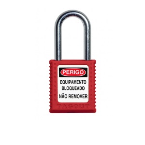 CADEADO PLAST HASTE METALICA VERMELHO 38MM SEGREDO DIFERENTE